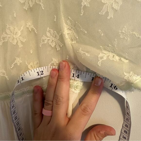 Vintage Gossard Artemis Cream Lace Nylon Slip Maxi Dress XS - Picture 10 of 13